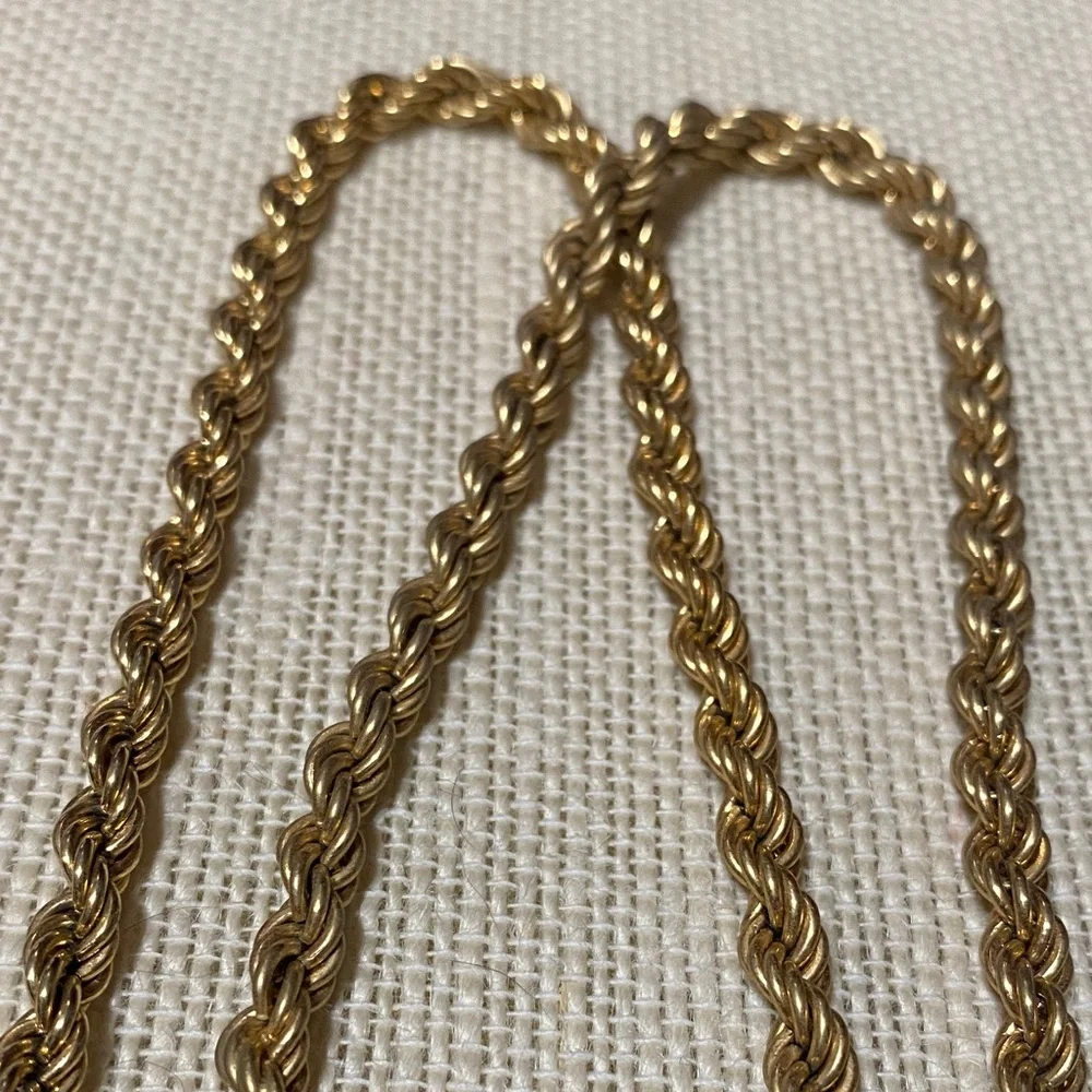 Vintage Monet 24” 5mm Gold Rope Chain Necklace